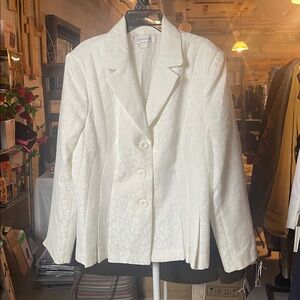 White Blazer with Subtle Pattern